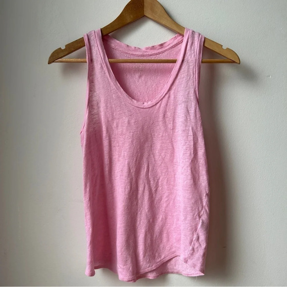 J Crew 100%‎ linen scoop neck tank in baby  pink small - Picture 2 of 7